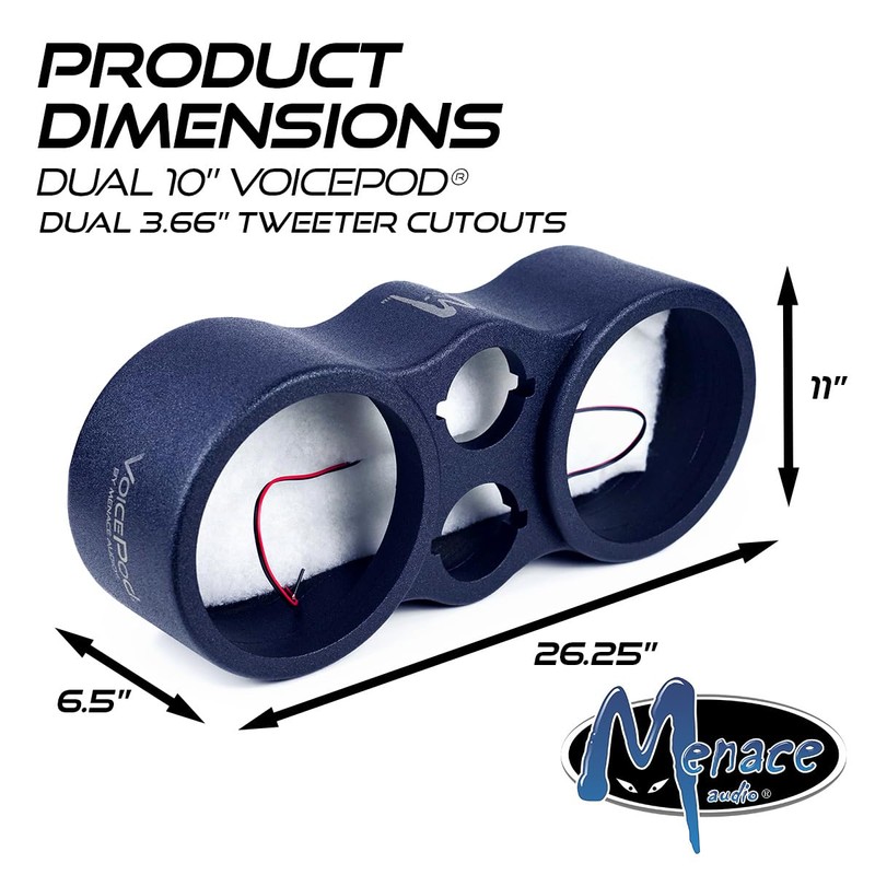 MENACE AUDIO® Dual 10" with 2 x 4 Tweeters Empty