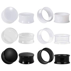 TBOSEN 6 Pairs Acrylic Ear Gauges Corlorful Ear Plugs Stretching Kit Double Flared Tunnels Sanddle Expander Set 2g - 1 inch