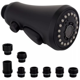 Hibbent Pull Down Kitchen Faucet Head For Moen, American Standard, Delta, Kohler Faucets - Matte Black