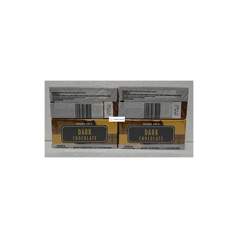 Trader Joe's Dark Chocolate 3 Small Bars 5.25oz 150g (Four