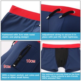 Arjen Kroos Men's Swim Briefs Quick Dry Square Leg Swimsuit Beach Trunk Swimwear with Pockets