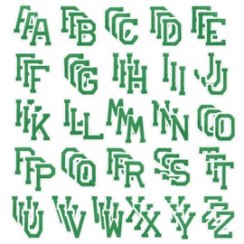 PATIKIL Iron on Letter Patches, 78Pcs Embroidered Letters A-Z Sew on Iron on Patches for Clothes Backpacks Hats DIY Accessories, Light Green 2inch Height