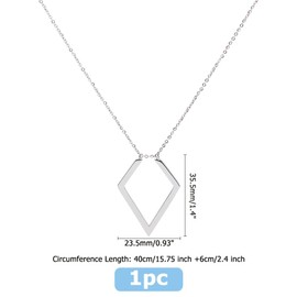 Hobbspring Ring Holder Necklaces Diamond Pendant Ring Holder Necklace Made of Wedding Rings Necklace Extension Chain for Wife Fiancée Nurse Gift, Stainless Steel