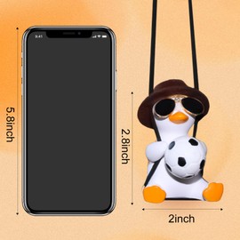 Swing Duck Car Hanging Ornament Cute Swing Duck Car Pendant Swing Duck Car Decoration Rearview Mirror Accessories for Men Women Teens Truck Rearview Christmas Decorations (Football Duck)
