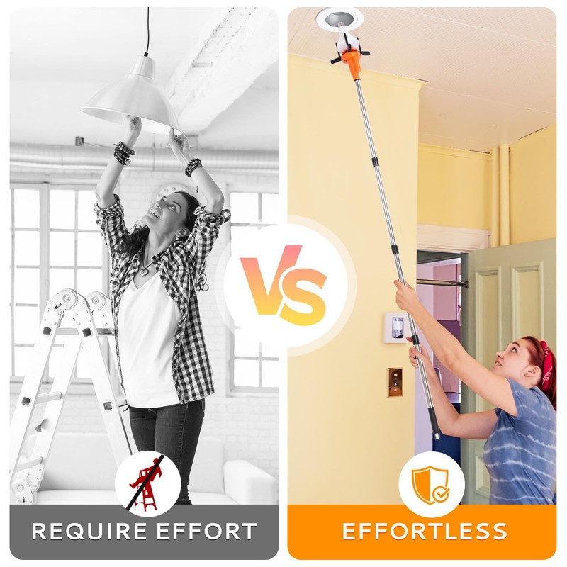 Electric Light Bulb Changer for High Ceilings - Automatic Light