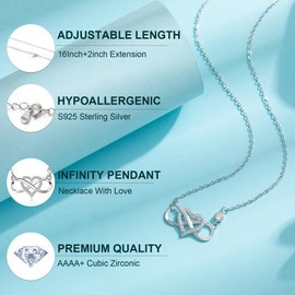 PRETOLE Mother and Daughter Gift Sterling Silver Pendant Necklace for Mum Daughter Necklace Mum Necklace Birthday Mother's Day Presents for Mum Daughter Mother and Daughter Necklace