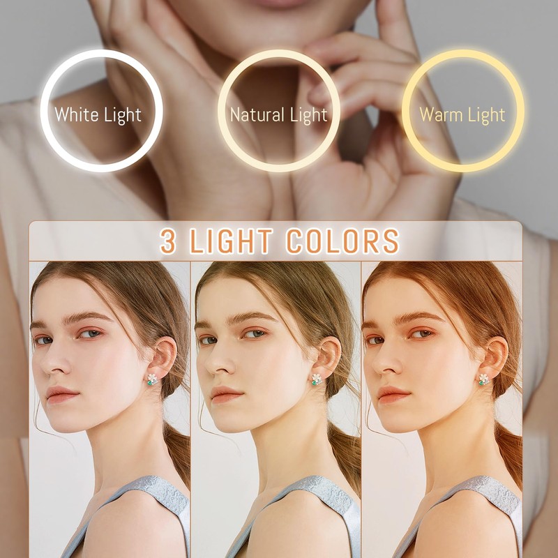 Auxmir 1X/30X Wall Mounted Makeup Mirror with Light, 8" Rechargeable