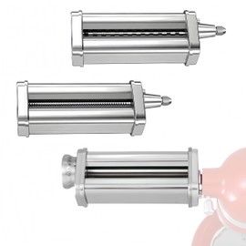 3PCS Pasta Maker Attachment Set for KitchenAid Stand Mixer, 304 Stainless Steel Pasta Maker Machine Accessories and Attachments Include Pasta Sheet Roller & Spaghetti Cutter & Fettuccine Cutter