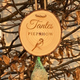 DwieDeko® Gift for aunt, gifts for godparents, women for birthday, birthday gift, best godmother, garden, wild birds, fat ball holder, also for uncle, men beep show (aunt)