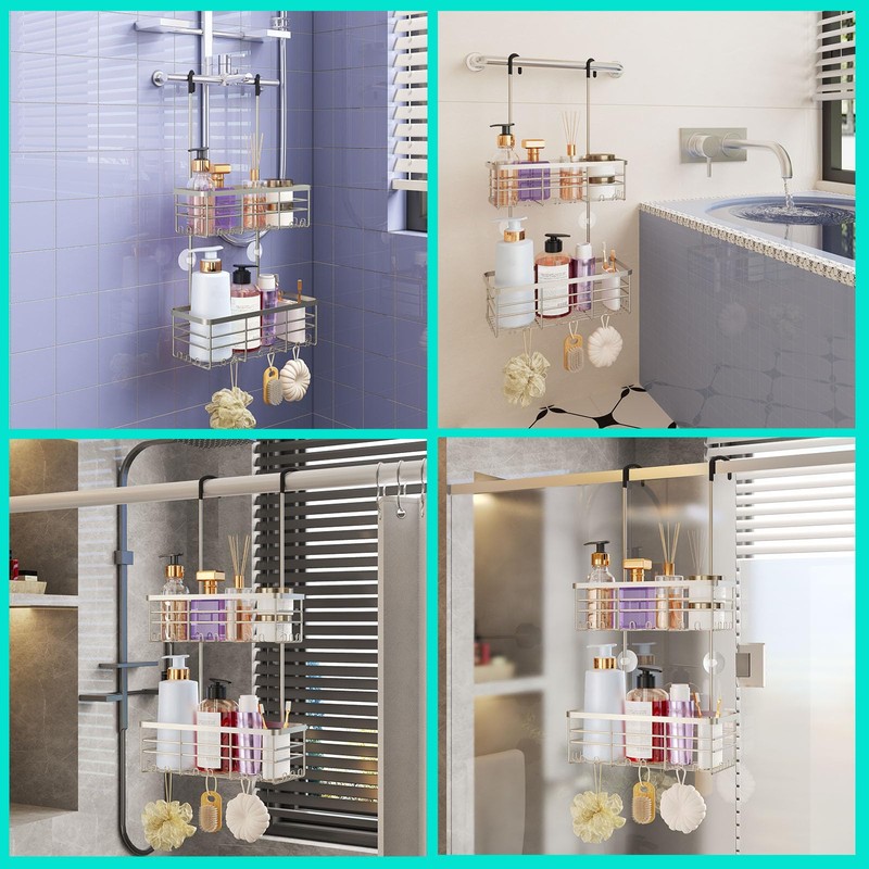 HapiRm Hanging Shower Caddy Organizer - No Drilling Shower Organizer
