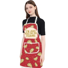 JXGZSO Pierogi Apron Polish Dumplings Apron Pierogi Maker Gift I'm Just Here for The Pierogi Apron Pierogi Lover Gifts (Pierogi Apron)