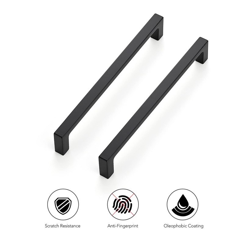Ravinte 10 Pack 6-1/4 inch Hole Centers Matte Black Cabinet