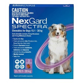 Nexgard Buy Nexgard Spectra Chewables For Large Dogs 15.1 30kg Purple 3 Pack Online