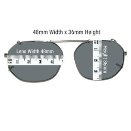 Round Square Shape Polarized Clip-on Sunglasses for Men & Women-Light weight Clip On Sunglasses For Eyewear (Pewter-Polarized Gray Lens, 58mm Width x 46mm Height, Millimeters)