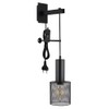 Globo Schlafzimmerleuchte Wandleuchte Wandlampe Steckerkabel Schwarz-matt H 60 cm