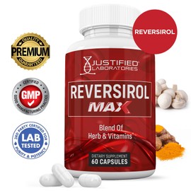 Justified Laboratories (3 Pack) Reversirol Max 1295MG Formula Supplement Pills 180 Capsules
