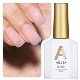 AILLSA Esmalte De Uñas En Gel Rosa Lechoso, Esmalte De Uñas En Gel Nude Natural, Esmalte Nude Translúcido De Color Claro, Esmalte De Uñas Rosa Neutro 