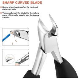 INSGB - Nail Clippers, Manicure Set for Thick or Ingrown Toenails, Baby Nail Clippers, Nail Cutter, Toe Nail Clippers for Thick Nails, Pedicure Sets for Feet, Nail Kit,(Half Moon Blades