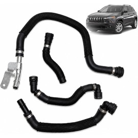 HVAC Heater Supply Return Hose Kit Compatible with 2014-2018 Jeep Cherokee 2.4L and 2015-2017 Chrysler 200 2.4L, Jumper Assembly, Replaces 68199254AB 68199254AA 68192082AA 52014627AB