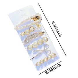 12 Pieces Shining Rhinestone Hair Clips Pearl Hair Clips, Metal Butterfly and Leaf Crystal Hair Clips, Women's Fashion Headwear, Sweet Hair Accessories for Women Girls Daughter Girlfriend and Gift Party Prom