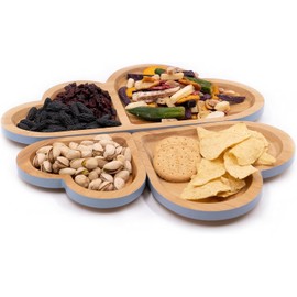 Tessie & Jessie Serving Tray for Kitchen Heart Shape Decorative Tray Set, Bread Plates, Food Tray Platter, Snake Plates (Blue)