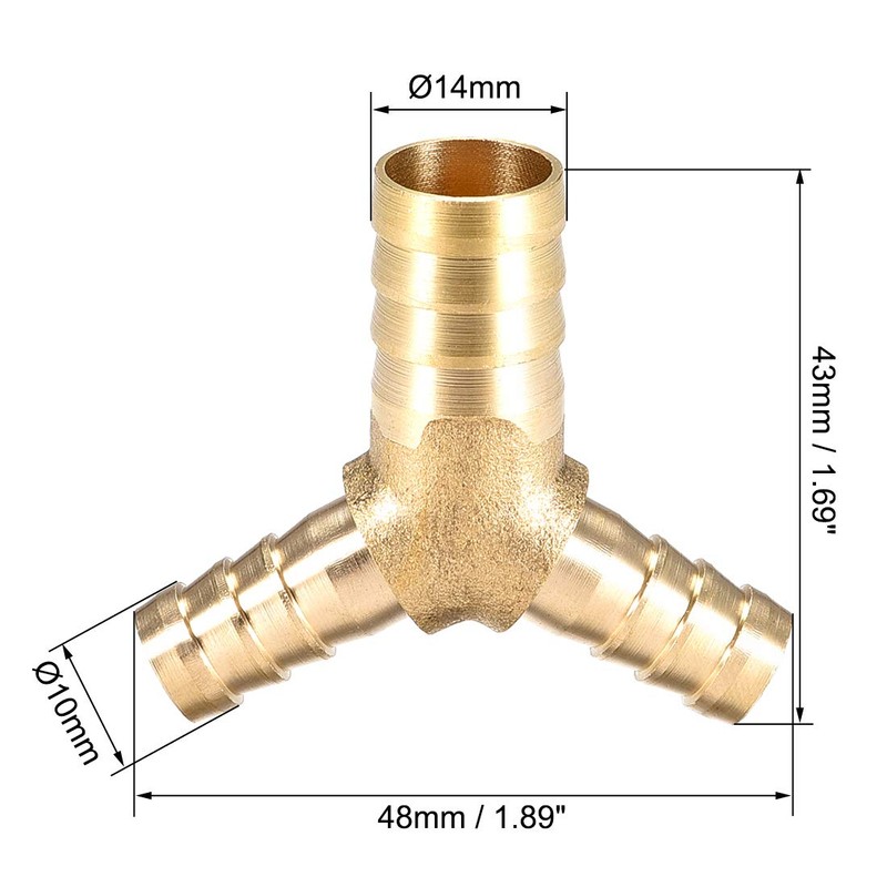 sourcing map 3 ST 14x10x10mm Schlauch ID Reduzierstück Widerhaken Y