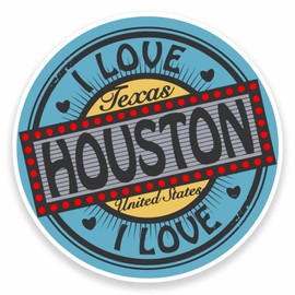 2 x 10cm Houston Texas USA Vinyl Sticker Decal Laptop Travel Luggage Tag #9477 (10cm Wide x 10cm High)