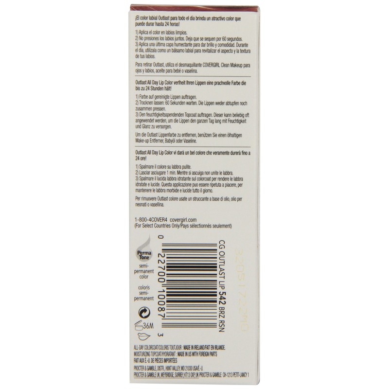 CoverGirl Outlast All Day Two Step Lipcolor, Brazen Raisin 542,