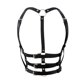Xorim Body Harness Belts For Women Fashion, Goth Leather Chest, Adjustable Range 24.40in~35.43in, For Party Cosplay Dating (Black)