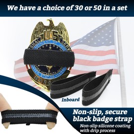 LUTQ 30 Packs Pay Tribute with Mourning Bands for Badges, with Non-Slip Silicone Inner Lining - Black Mourning Bands for Police & Law Enforcement - Respectful Memorial with Mourning Bands
