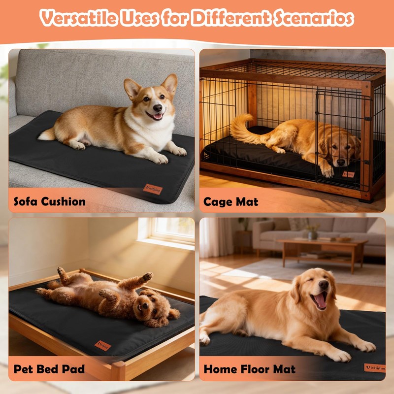 Vivifying Chew Proof Dog Bed for Aggressive Chewers, Waterproof Crate