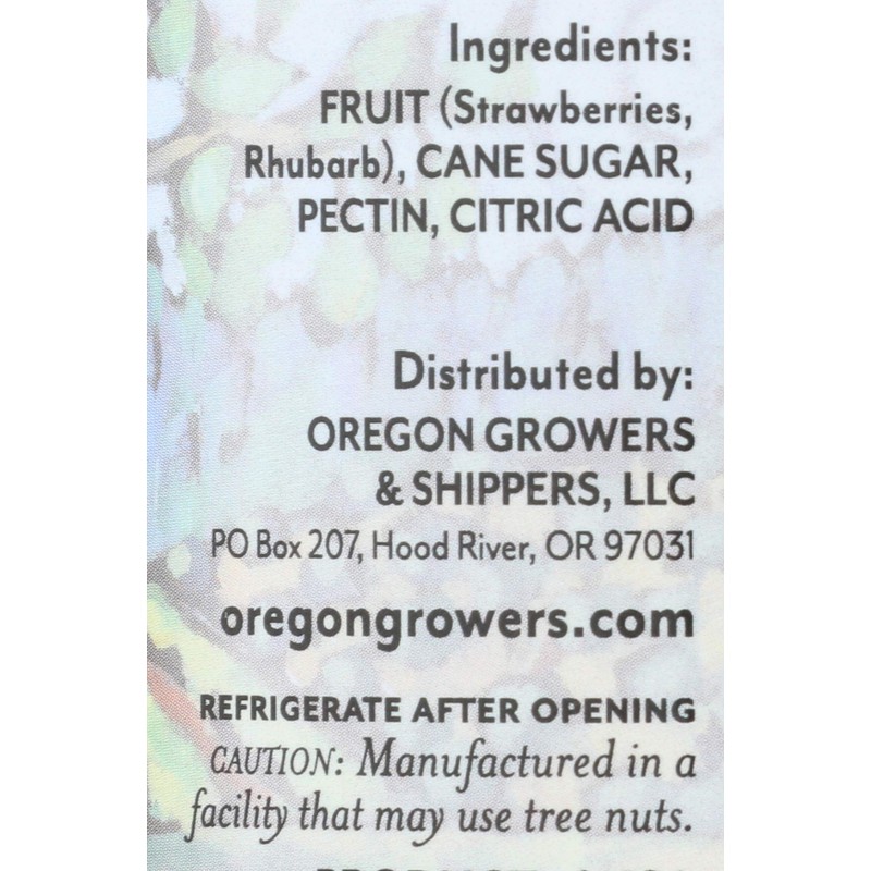 Oregon Growers Strawberry Rhubarb Spread, 12 oz