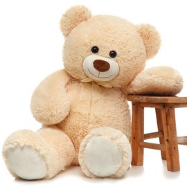 MaoGoLan 36" 51" Giant Teddy Bear Stuffed Animal, Big Teddy Bear for Girlfriend, Kids and Friends, Large Teddy Bear for Birthday, Wedding party, Anniversary  #dealsforyoudays:_Beige_51in