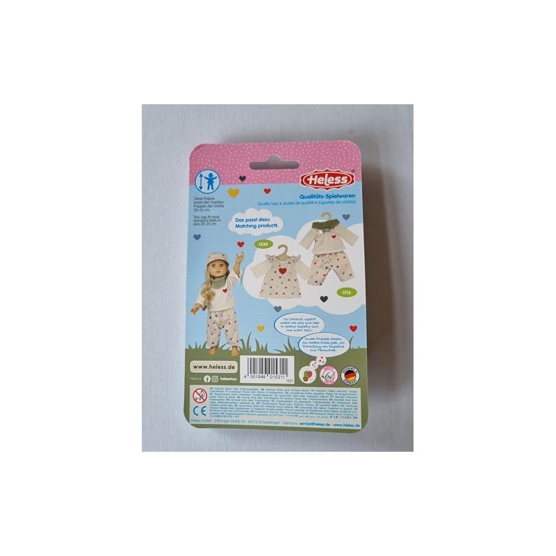 Heless 1531 - Cappellino per Bambole ''Heart Confetti'' in Beige