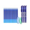 25Pcs Erasable Roller Pen Quick Drying Pen with Eraser Refillable