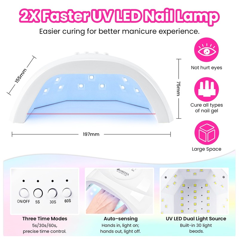 Acrylic Nail Kit for Beginners with 10 Colors Gel Nail