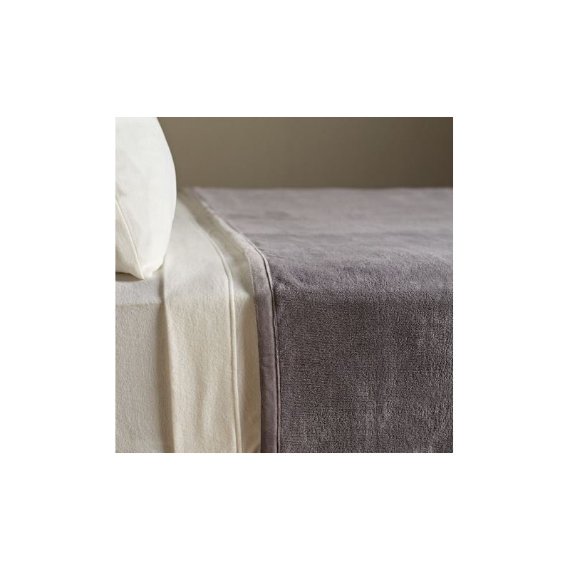 Berkshire Serasoft Plus Plush Polyester Blanket, Grey Full/Queen