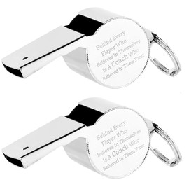COFOZA Pack of 2 Gift for Coach Whistle Basketball Volleyball Baseball Coach Teacher Gifts - Behind Every Player Who Believes in Themselves is A Coach Who Believed in Them First (Silver)
