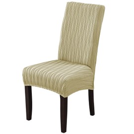 Doottoo Chair Covers for Dining Chairs, Dining Room Chair Covers, Stretch Kitchen Chairs Covers, Removable Washable Dining Chair Covers for Home Kitchen Banquet Hotel Ceremony (Beige, 6 PCS)