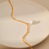 FanLeClair Pearl & Mother of Pearl Necklace 18K Gold Plated