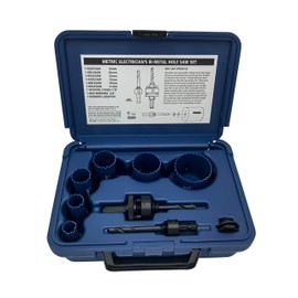 Disston E0103115 Boxed Blu-Mol Bi-Metal Hole Saw Kits, 9-Piece Electrician's Kit (metric)