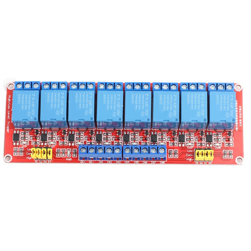 DC 12V 8‑Channel High Low Level Dyal Ttigger Relay Module