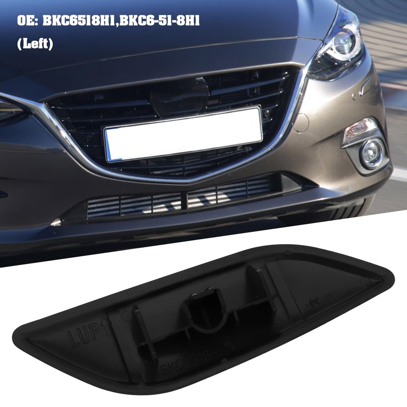 eMagTech Car Left Front Headlight Washer Jet Cover BKC6518H1 Compatible