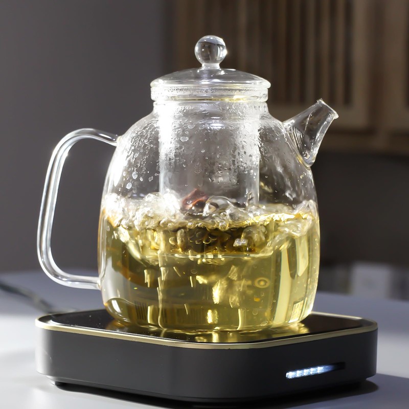 high borosilicate glass kettle with scale markings, a 2000ml water