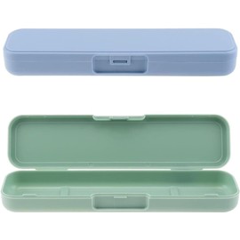 KSUKTSW 2 Pieces Portable Cutlery Box, Travel Cutlery Storage Box, Portable Chopsticks Spoon Fork Storage Box, Cutlery Case for Camping, Picnic, Travel, Work, Green, Casual