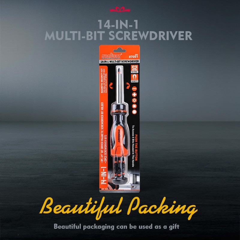 Multi 14-in-1 Magnetic Adjustable Screwdriver: Mini Hand Screwdrivers Set with