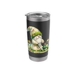 Lawn Mowing Stuff For Lawn Mower Lovers Floral Spring Gnome Stainless Steel Insulated Tumbler