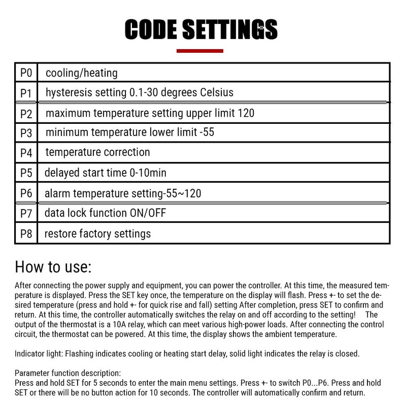 Uadme Digital Thermostat, Microcomputer Temperature Controller with Sensor, W3230 DC