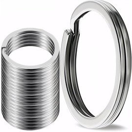 Silver Flat Key Rings Metal Split Rings for Home Car Office Keys Attachment (50 PCS)