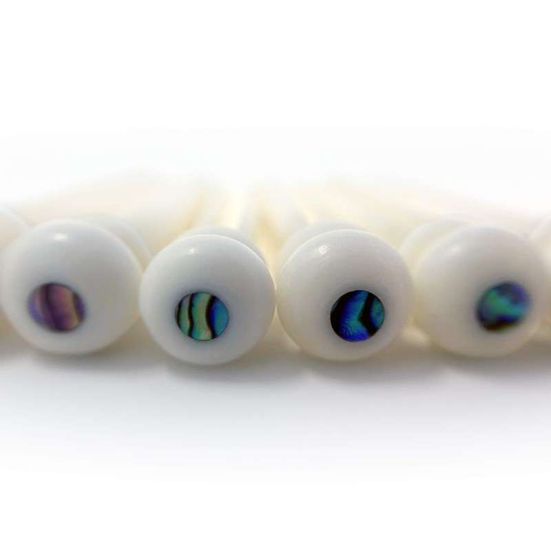 Crosby Slotted Pure Bone Bridge Pins with Abalone Dot Inlay
